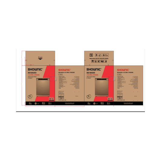 Shownic DD-14M60L6X Dishwasher – 9 Programs (Stainless Steel) | غسالة صحون شونك 9 برامج لون ستيل