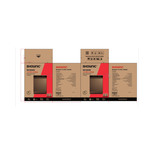 Shownic DD-14W60L9X Dishwasher – 9 Programs (Stainless Steel) | غسالة صحون شونك 9 برامج لون ستيل