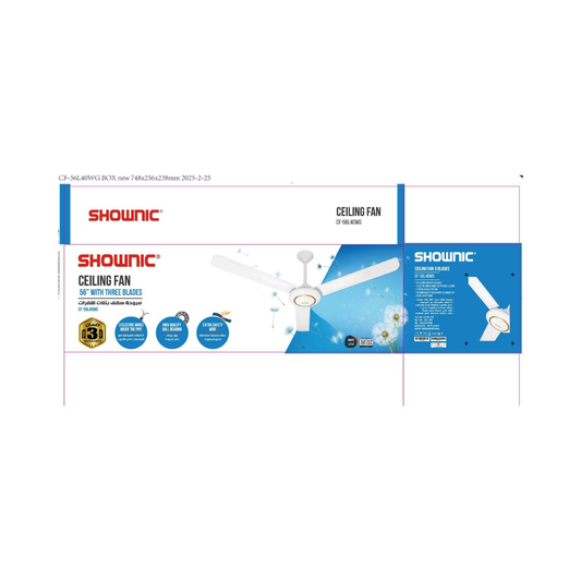 Shownic CF-56L40WG Ceiling Fan 56 Inch مروحية سقفية شونك قياس 56 إنج – لون أبيض
