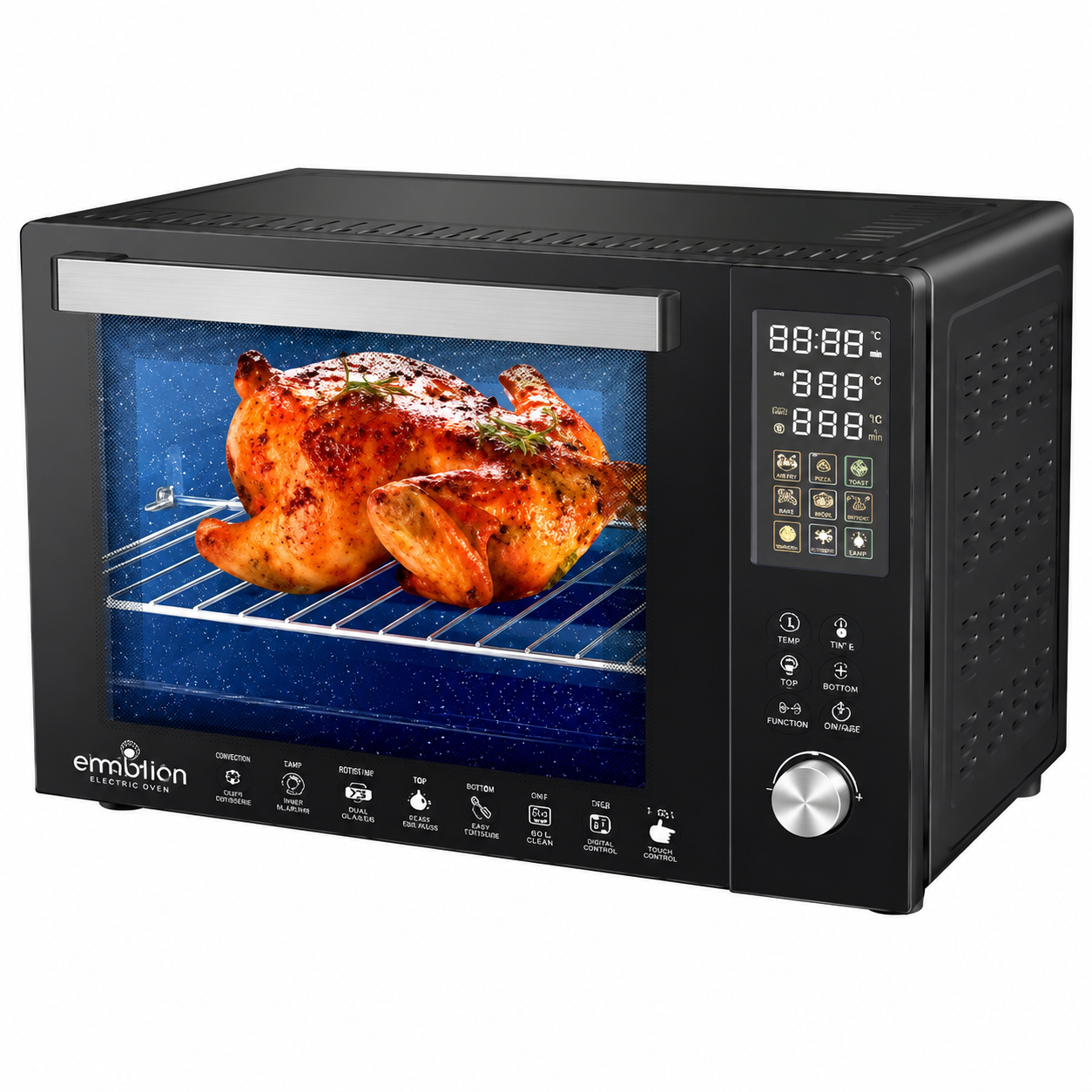 فرن كهربائي رقمي إمبليوم - 60 لتر - أسود Emblion Digital Electric Oven – 60 Liters – EM-2DOVN – Black