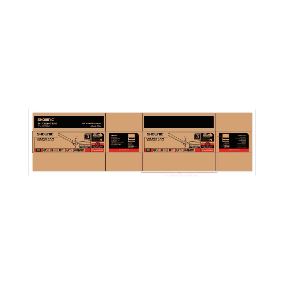 Shownic CFM-56KA20W Ceiling Fan 56 Inch مروحية سقفية شونك ماليزية قياس 56 إنج – لون أبيض