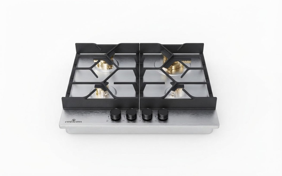 طباخ إمبليوم بلت إن ستيل 4 شعلات B3 AeroShield Ampleum Built-in Stainless Steel Gas Hob, 4 Burners, B3 AeroShield, Model EM BRSS2