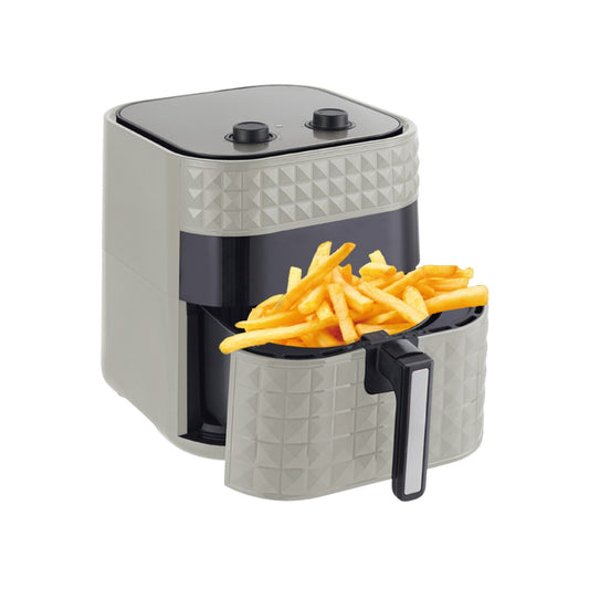 HYUNDAI HBM-80 – قلاية هوائية كهربائية هيونداي – 8 لتر – 1800 واط – تقليل الدهون 90٪ – أسود / سلفر