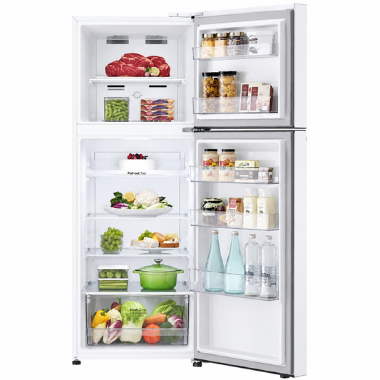 ثلاجة ال جي بابين - 11 قدم - GNB-482GVWP - ابيضLG Top Freezer Refrigerator - 11 cu.ft - White
