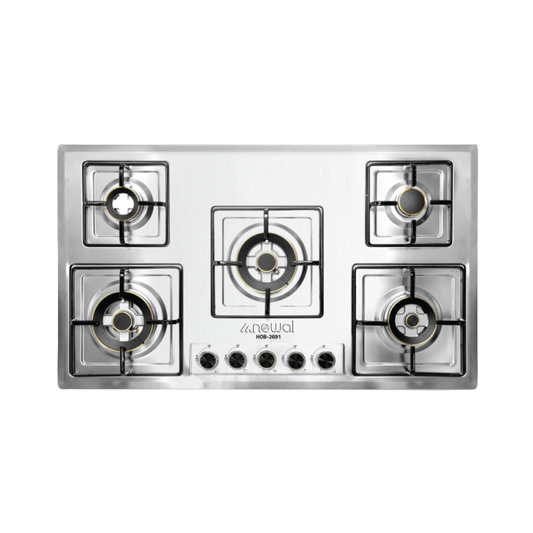 HOB-2691-05 Gas Table Cooker | طباخ منضدي غاز 5 عيون – فضي