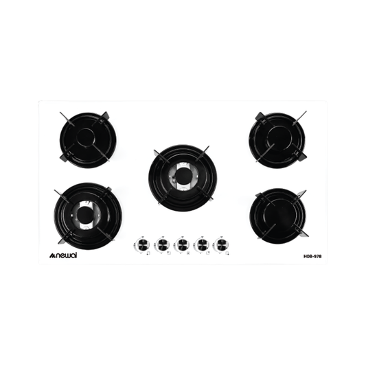 HOB-978-01 Gas Table Cooker | طباخ منضدي غاز 5 عيون – أبيض