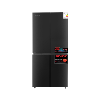 Shownic RM-560HBG 4-Door Refrigerator – No Frost Air Cooling (Black) | ثلاجة شونك 4 أبواب تبريد هوائي نوفروست – لون أسود