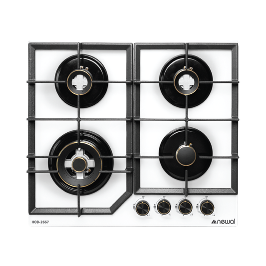 HOB-2667-01 Gas Table Cooker | طباخ منضدي غاز 4 عيون – أبيض