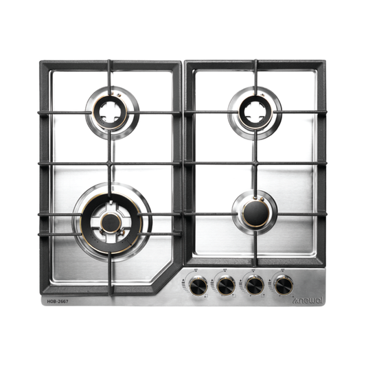 HOB-2667-05 Gas Table Cooker | طباخ منضدي غاز 4 عيون – فضي