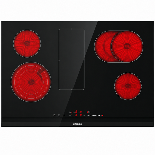موقد جورينجي الزجاجي السيراميكي المدمج ECS959BCSC – 90 سم – 5 مناطق طهي – أسود Gorenje ECS959BCSC Built-in Glass-Ceramic Hob – 90cm – 5 Zones – Black
