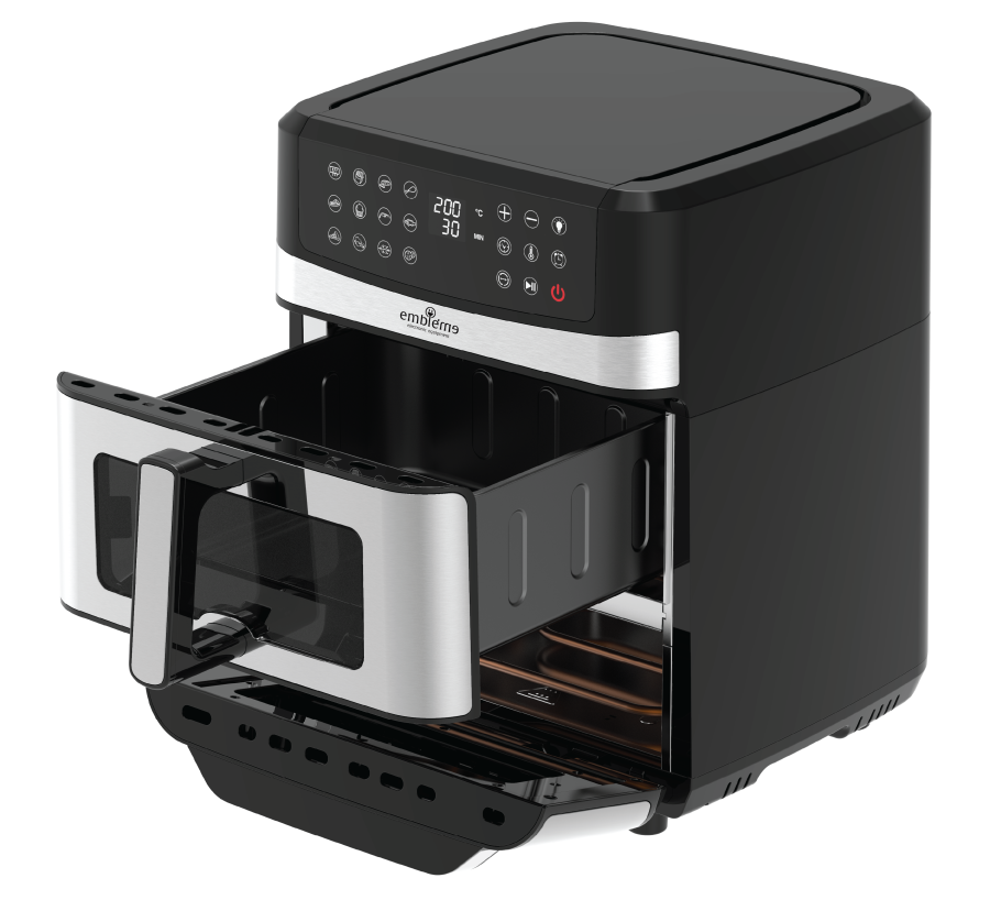قلاية هوائية مع فرن امبليوم – 3 في 1 – سعة 7.2 لتر Embleme Air Fryer with Oven – 3 in 1 – 7.2L Capacity | EM-AFPOV25