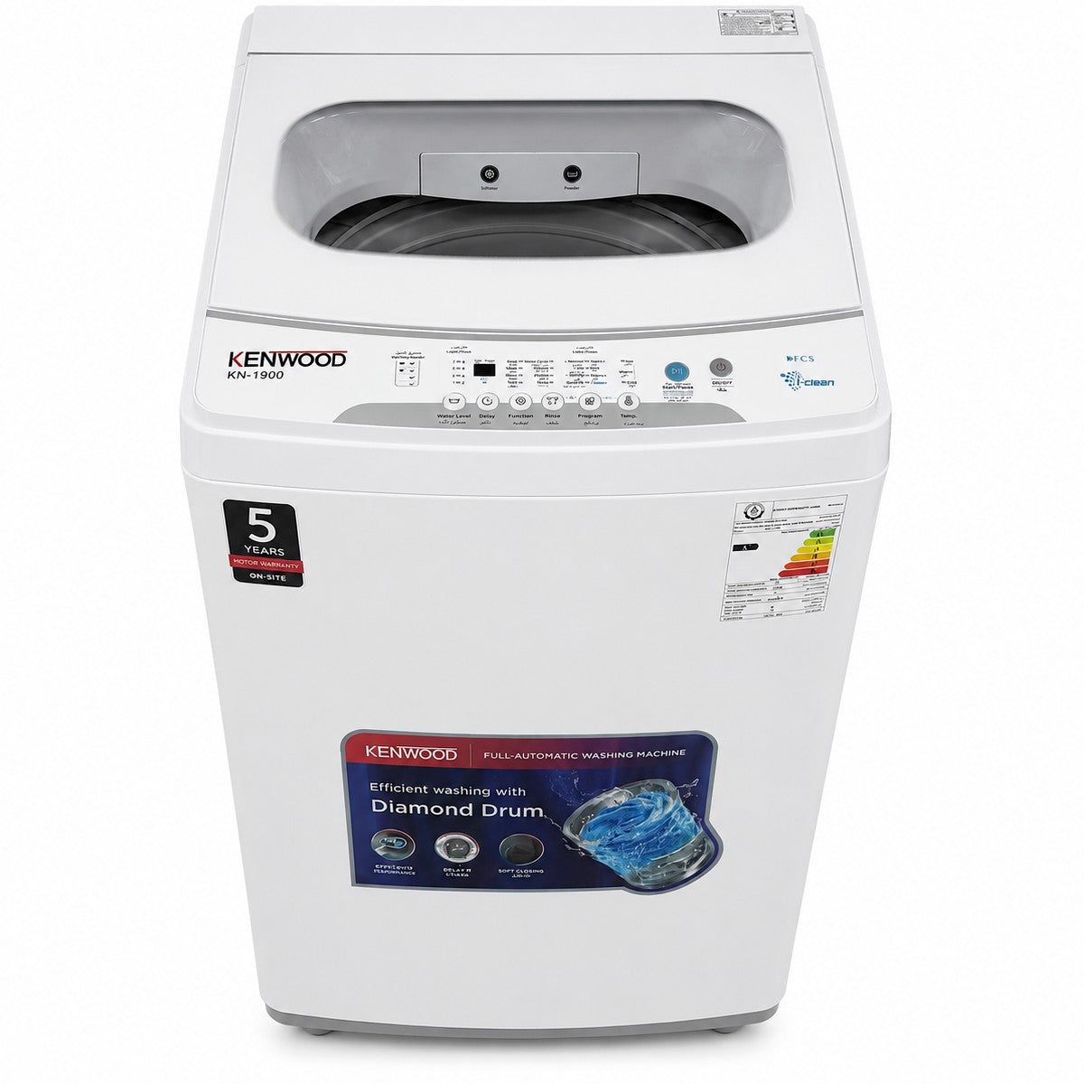غسالة كينوود أوتوماتيك تحميل علوي 19 كيلو Kenwood Automatic Top-Load Washing Machine, 19 kg, KN-1900