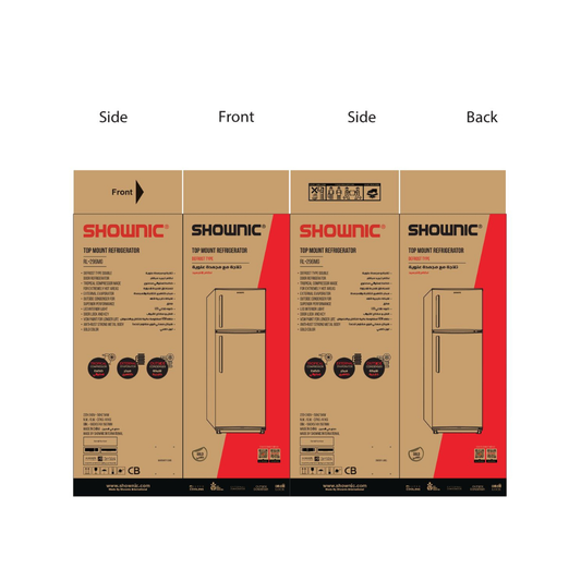 Shownic RL-296MG 12ft Refrigerator – Direct Cooling (Gold) | ثلاجة شونك 12 قدم تبريد مباشر – لون ذهبي