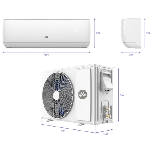 سبلت جداري فلو - 2 طن - انفيرتر تحكم Flo Wall Mounted Split Air Conditioner –2 Ton – Inverter – Ampere Control