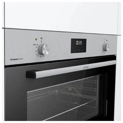 فرن غاز جورينجي مدمج – سعة 88 لتر – مقاس 90 سم – فضي – موديل BOG9832E01X Gorenje BOG9832E01X - Built-in Gas Oven - 88L - 90cm - Silver