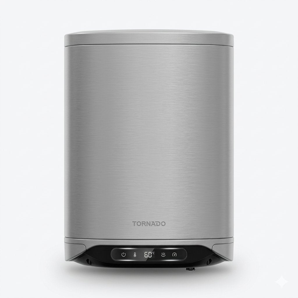 سخان تورنادو 50 لتر سلفر Tornado 50-Liter Silver Water Heater