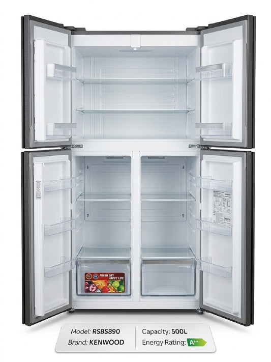 ثلاجة كينوود 4 ابواب اسود 38 قدم Kenwood 4-Door Black Refrigerator, 38 cu. ft.