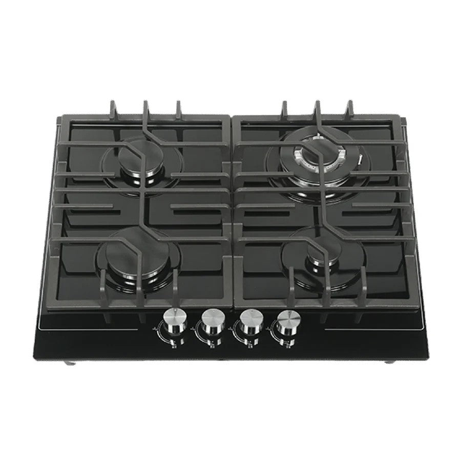 طباخ امبليوم بلت إن غاز 4 مشاعل زجاج أسود حجم 60 –Embleme Built-In 4-Burner Gas Cooktop, Black Glass, 60 cm – EM 4EGS1