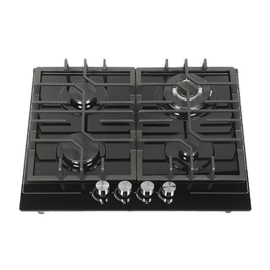 طباخ امبليوم بلت إن غاز 4 مشاعل زجاج أسود حجم 60 –Embleme Built-In 4-Burner Gas Cooktop, Black Glass, 60 cm – EM 4EGS1