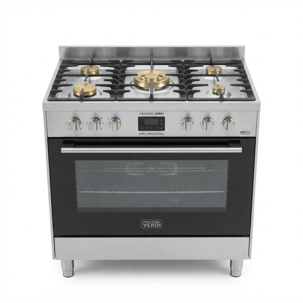 طباخ يونفرسال 6905FX  فيردي فل مواصفات عيون نحاس Universal cooker, green, full specifications, with copper burners.