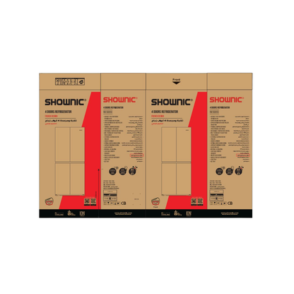 Shownic RM-560HSG 4-Door Refrigerator – No Frost Air Cooling (Silver) | ثلاجة شونك 4 أبواب تبريد هوائي نوفروست – لون سلفر