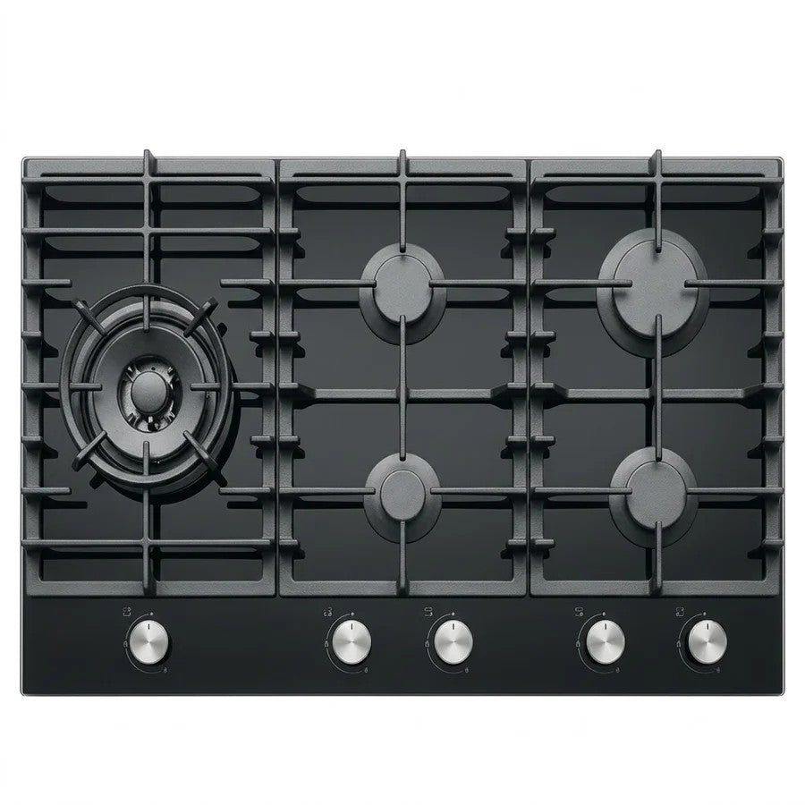 طباخ امبليوم بلت إن غاز 5 مشاعل زجاج أسود – Embleme Built-In Gas Cooktop, 5 Burners, Black Glass – EM 4EBEL