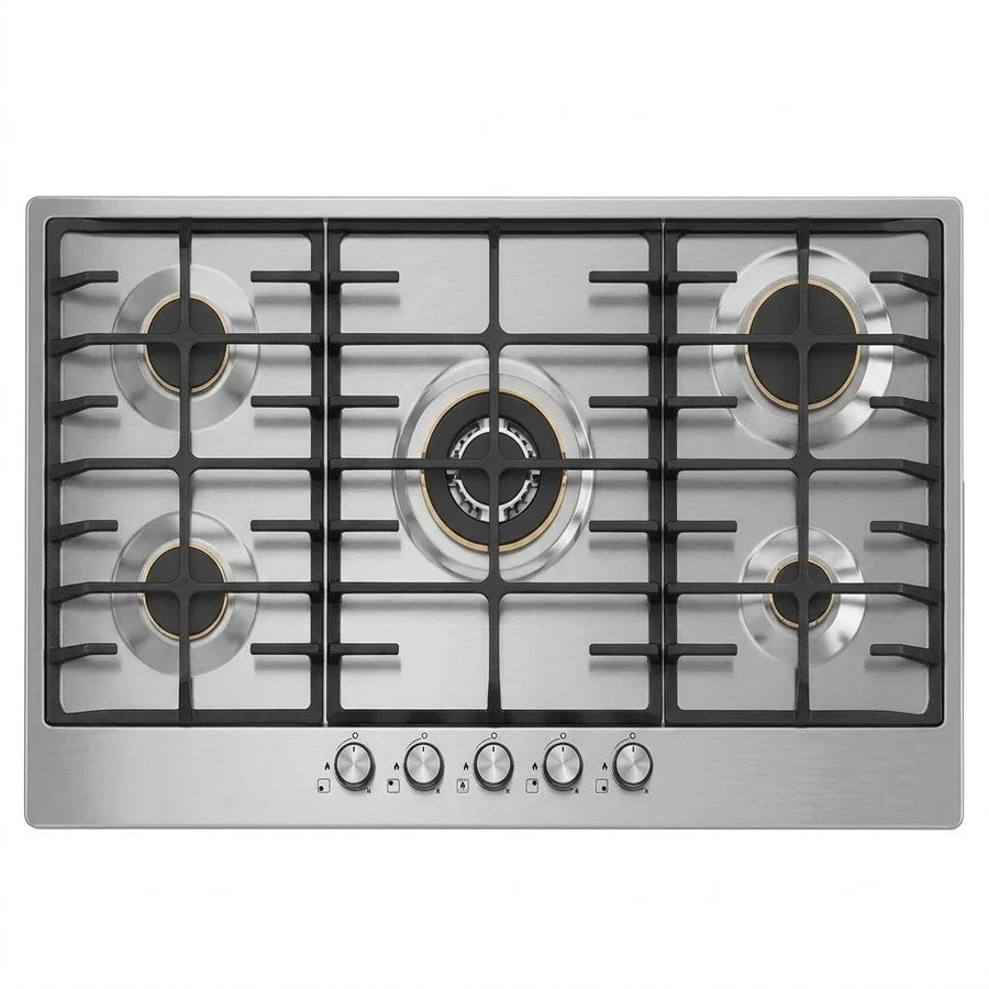 طباخ امبليوم بلت إن غاز 5 مشاعل ستيل 90×60 سم – Emblem Built-In 5-Burner Gas Cooktop, Stainless Steel, 90×60 cm – EM GSSG5