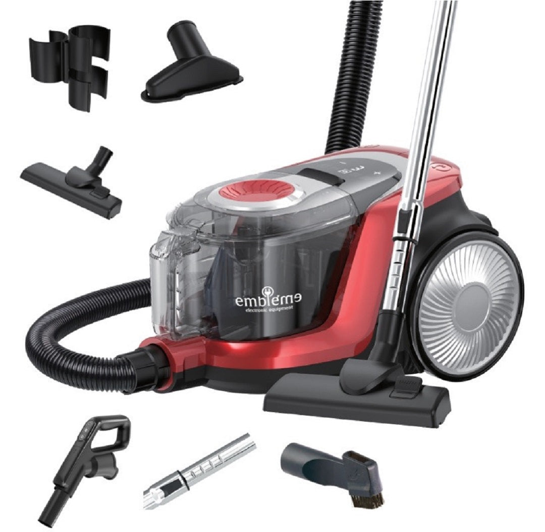 مكنسة كهربائية صناعية احترافية – قدرة 2000 واط – أنبوب كروم وريموت Embleme Professional Industrial Vacuum Cleaner – Model EM-D2000B – 2000W – Chrome Tube with Remote Control