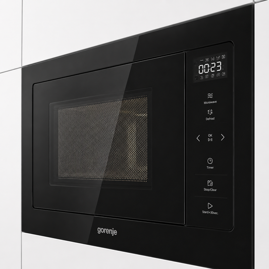 فرن غورينجي مدمج مع ميكروويف وشواية – 25 لتر – أسود – موديل BM251SG2BG Gorenje Built-in Microwave Oven with Grill – 25 L – Black – Model BM251SG2BG