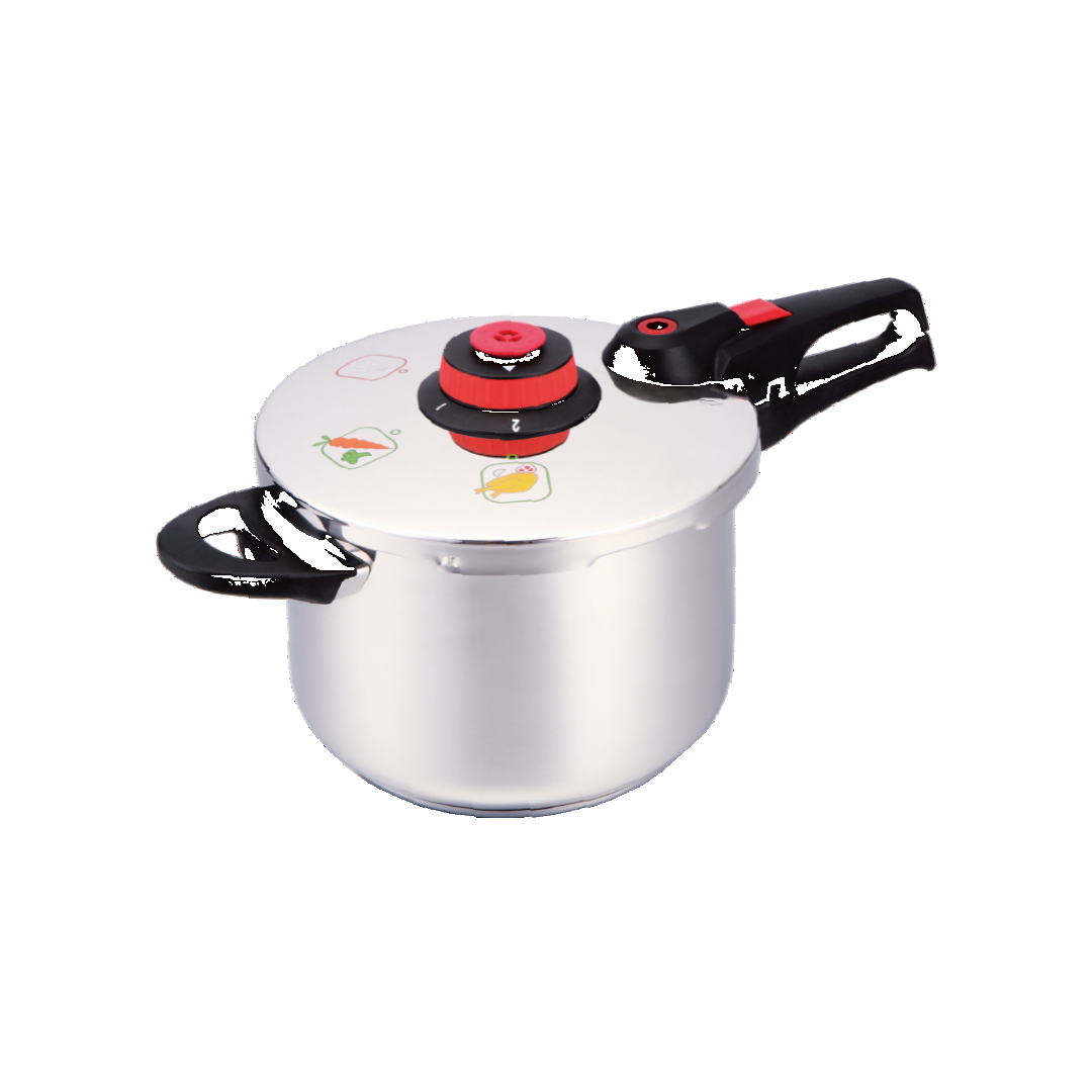 قدر ضغط ستانلس ستيل – موديل EM PC9A – سعة 9 لتر – نظام أمان مزدوج Stainless Steel Pressure Cooker – EM PC9A Model – 9L Capacity – Dual Safety System