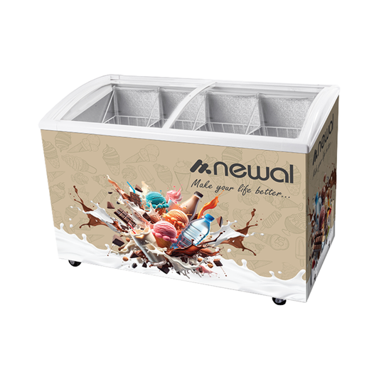 FRZ-439-04 Ice Cream Chest Freezer | مجمدة ايس كريم افقية موديل FRZ-439-04 بلون بيجي