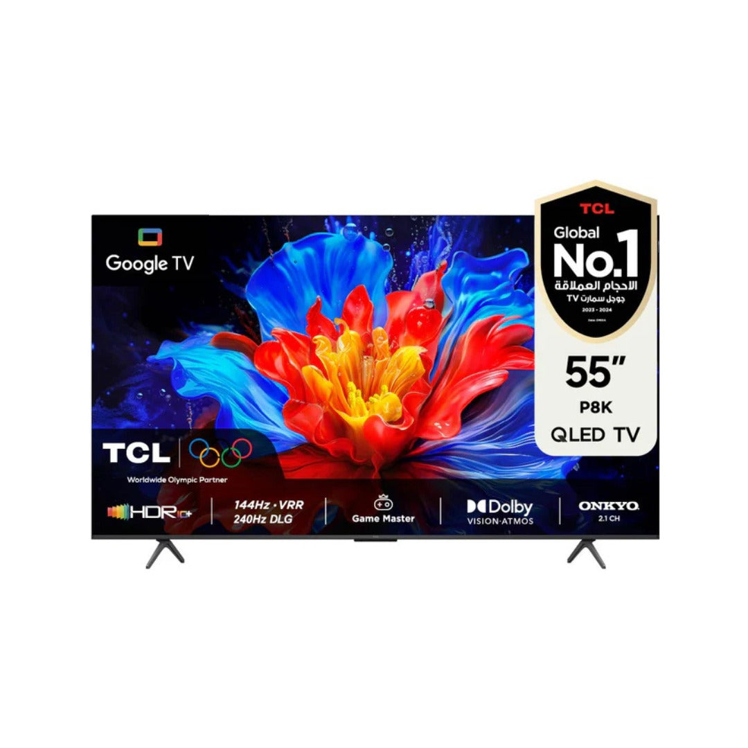 55 شاشة حجم TCL /  P8K QLED 4K Google TV