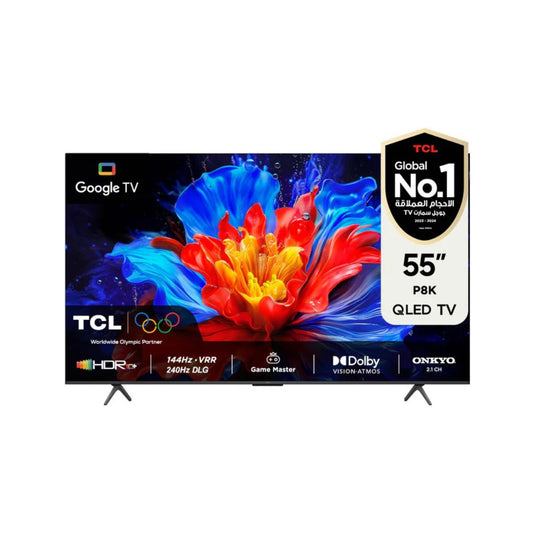 55 شاشة حجم TCL /  P8K QLED 4K Google TV