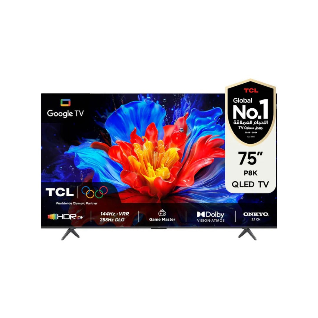 75 شاشة حجم TCL / P8K QLED 4K Google TV