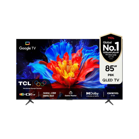 85 شاشة حجم TCL / P8K QLED 4K Google TV