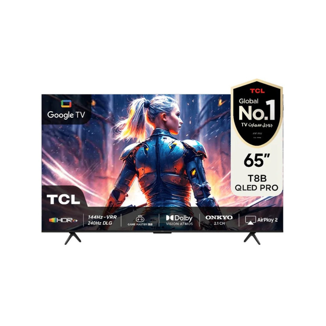 65  شاشة حجم TCL / T8B QLED 4K Google TV