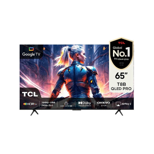 65  شاشة حجم TCL / T8B QLED 4K Google TV