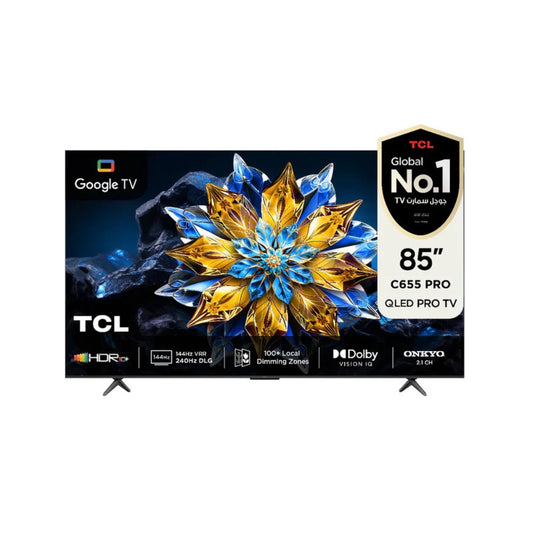 85 شاشة حجم TCL / C655 QLED PRO 4K Google TV