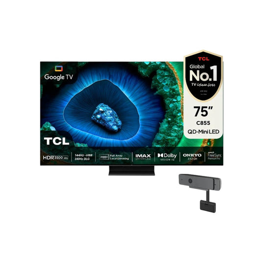 75 شاشة حجم TCL / C855 Premium QD‑Mini LED 4K Google TV