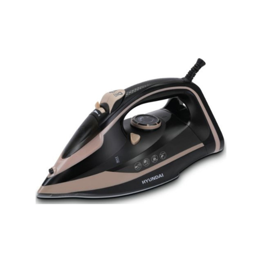 HYUNDAI HBM-629 – مكواة بخارية هيونداي – قاعدة سيراميك – 200 مل – تنظيف ذاتي – حماية حرارية