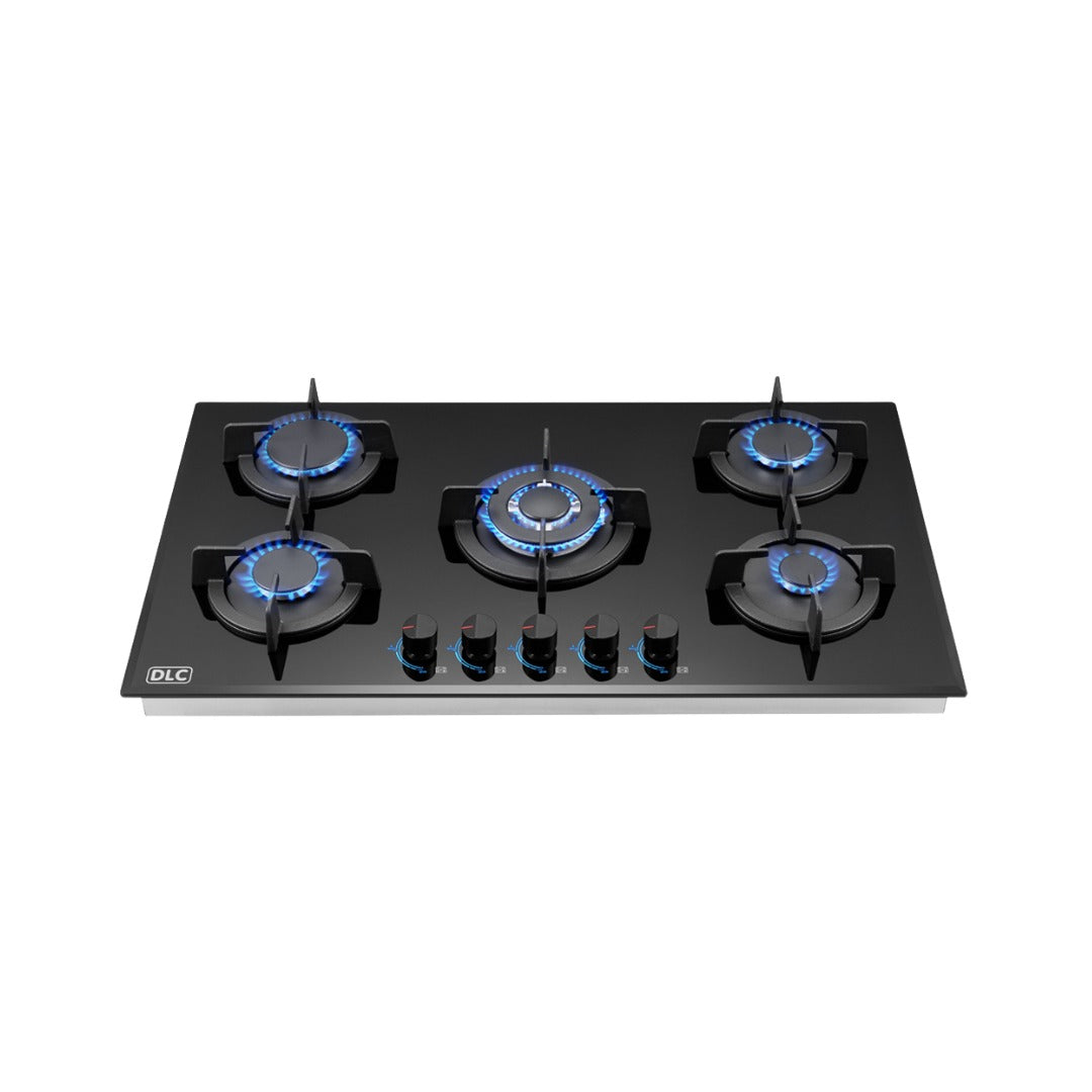 DLC D-90G5072 – Built-In Gas Cooker – 5 Burners – Black Glass – D2198
