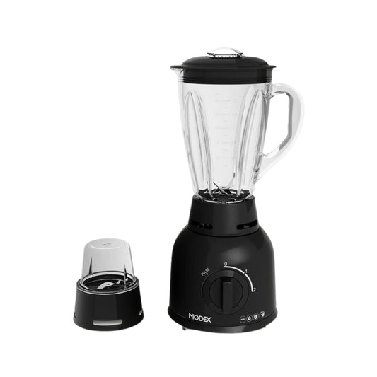 Modex BL410 Glass Blender – 500W, 1.5L, Quad Blades / (خلاط مودكس زجاج BL410 – قدرة 500 واط، سعة 1.5 لتر، شفرات رباعية)