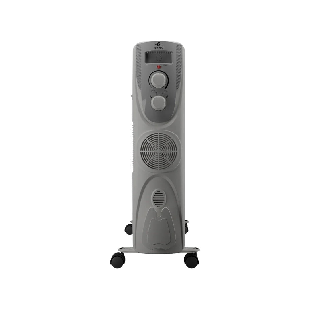 Evvoli Oil Heater W – 13 Fins with Fan, 2500W, Adjustable Thermostat /  (مدفأة زيتية إيڤولي موديل W – 13 ريشة مع مروحة، 2500 واط)