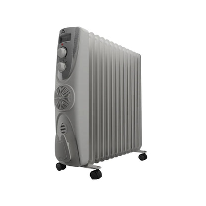 Evvoli Oil Heater W – 13 Fins with Fan, 2500W, Adjustable Thermostat /  (مدفأة زيتية إيڤولي موديل W – 13 ريشة مع مروحة، 2500 واط)