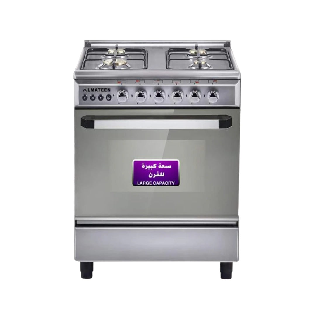 Al-Mateen Gas Cooker GC-AL6606SS-EG – Stainless Steel, 5 Years Warranty  / (طباخ المتين ستانلس ستيل GC-AL6606SS-EG