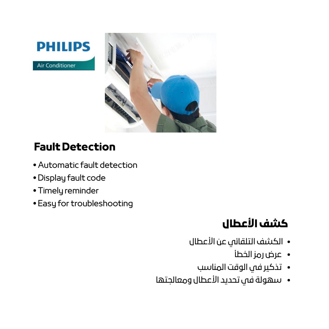 Philips 1.5 Ton Wall Mounted Split AC – Model: FAC18VD-Ab1CCA1TH – Cooling & Heating – Inverter